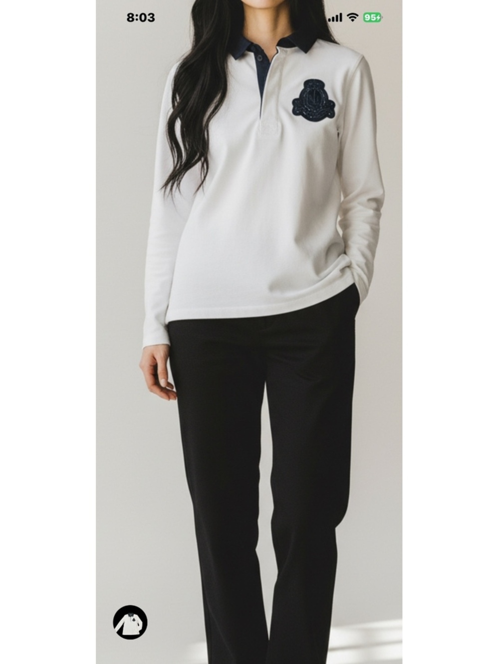 Lauren Jeans Company Ralph Lauren Women's White Long Sleeve